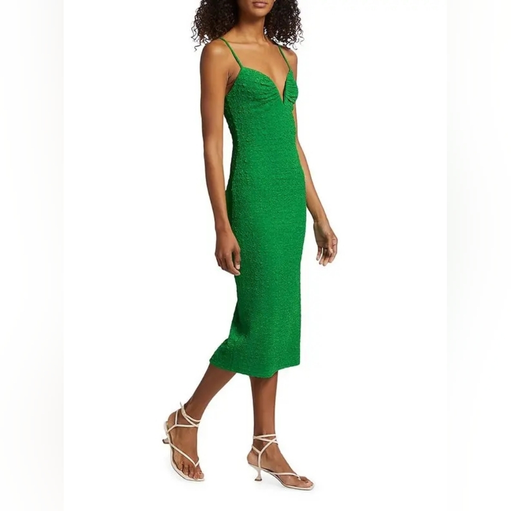 ASTR the Label, Green Textured Midi Dress - Elegant Women's Dress, Size S - Picture 4 of 9